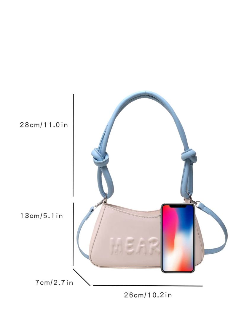 Medium Baguette Bag Letter Embossed Fashion Style