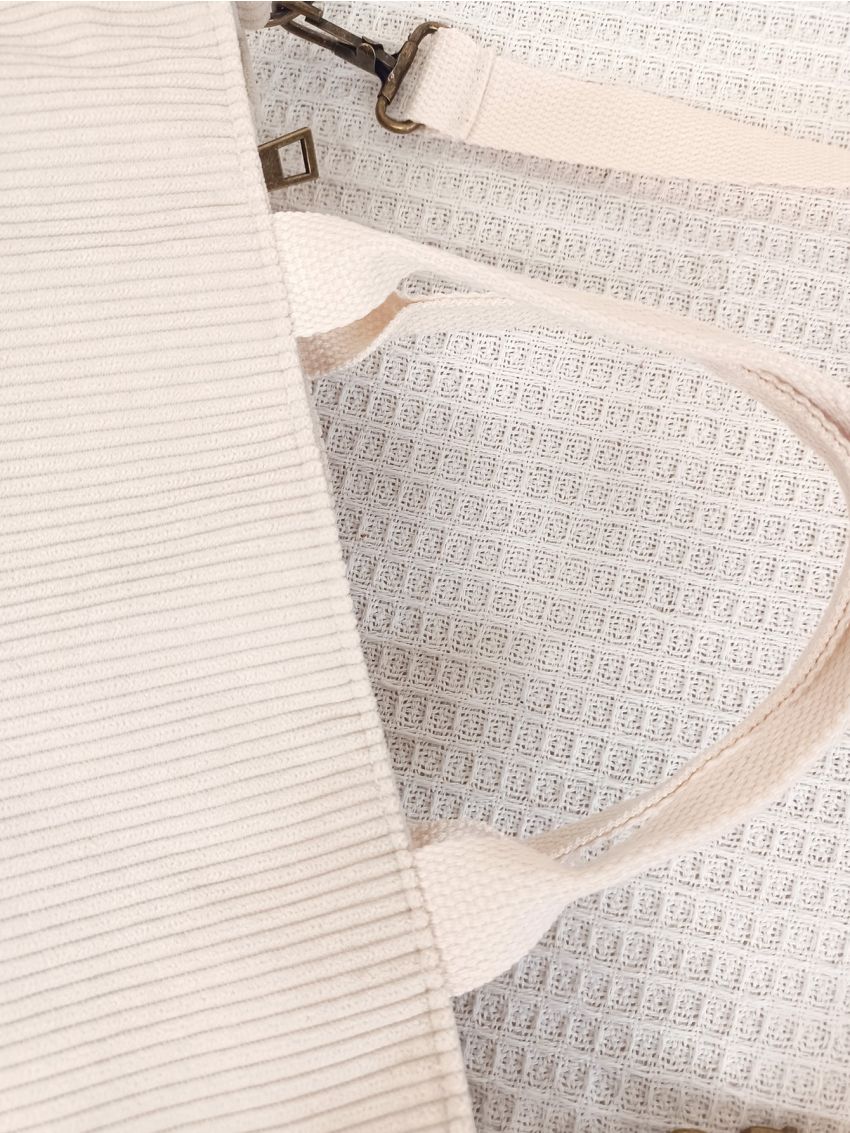 Minimalist Square Bag Medium White Corduroy