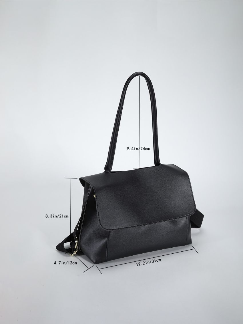 Minimalist Square Bag Flap Black