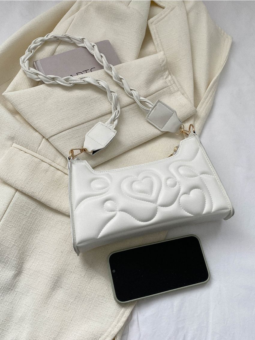 Quilted Baguette Bag Small Black