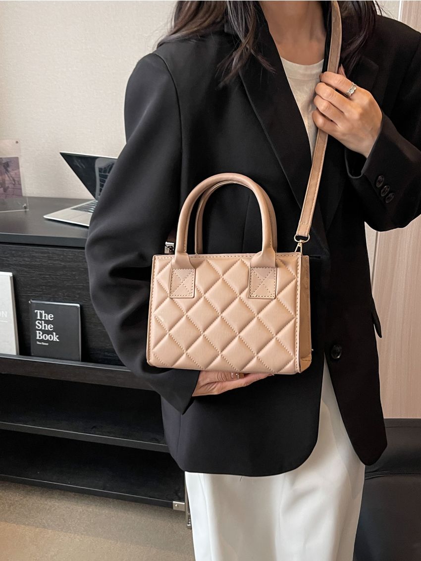 Mini Square Bag Quilted Pattern Minimalist