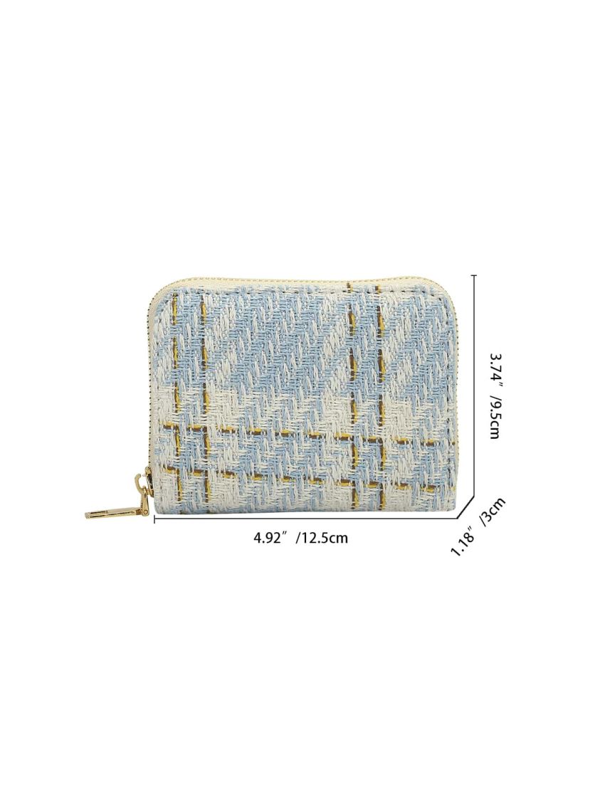 Plaid Graphic Card Holder Zipper Lightweight