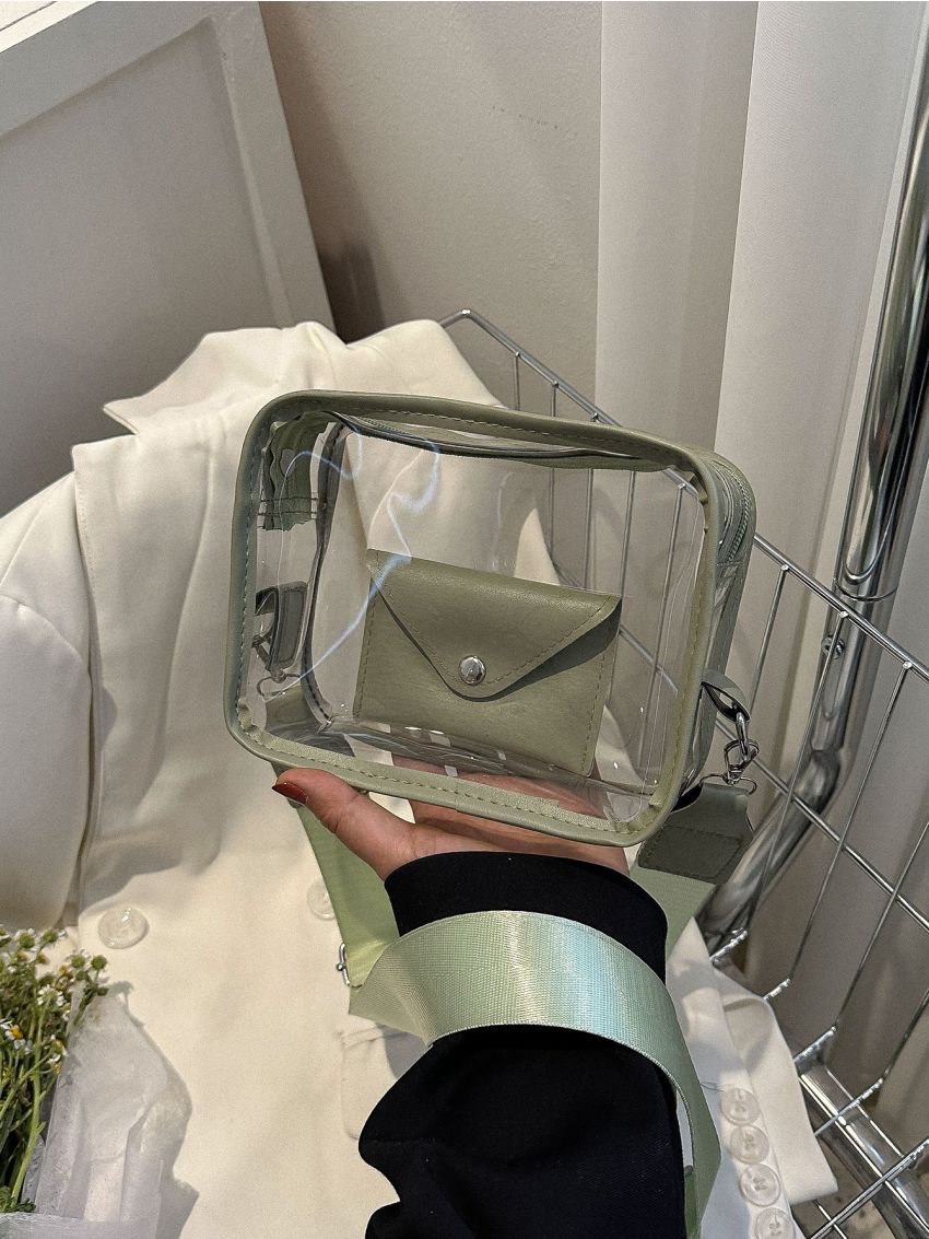 Small Envelope Bag Clear Casual Green For Daily Trip Outdoor