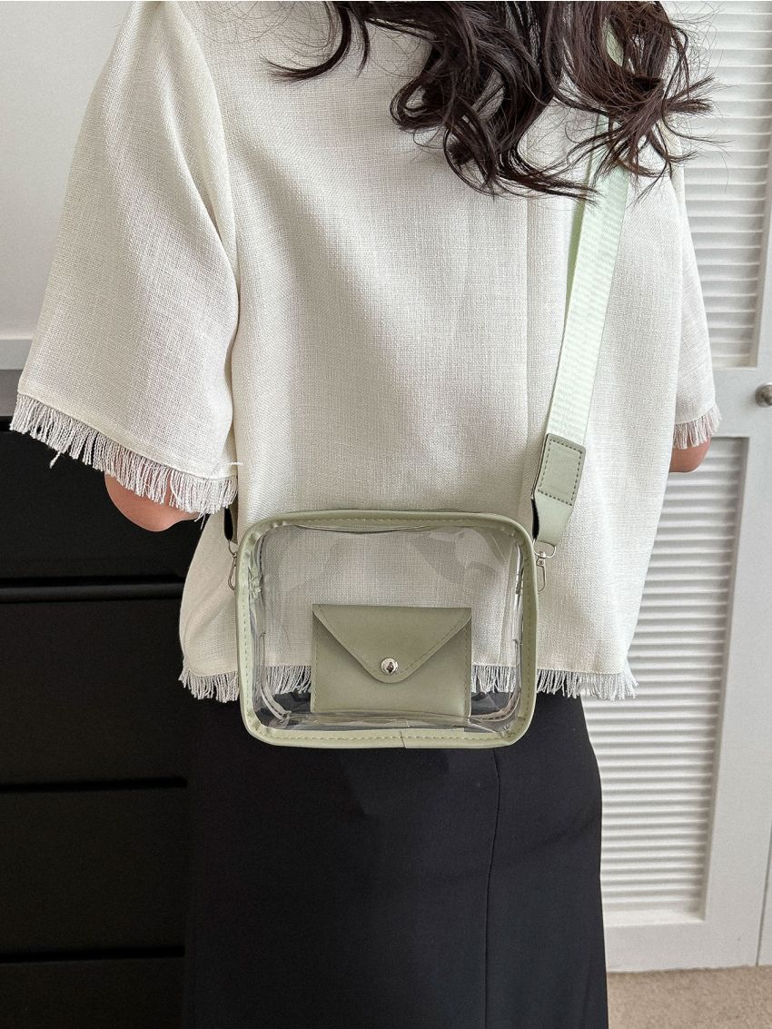 Small Envelope Bag Clear Casual Green For Daily Trip Outdoor
