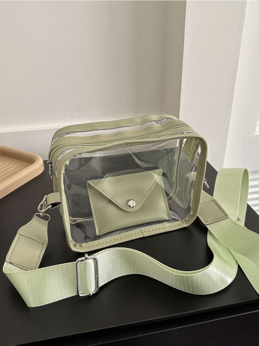 Small Envelope Bag Clear Casual Green For Daily Trip Outdoor