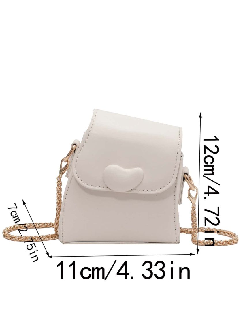 Mini Flap Novelty Bag Heart Decor Minimalist