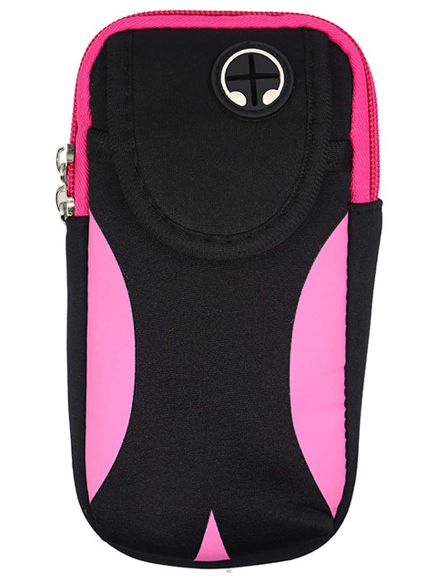 1pc Color Block Earphone Hole Detail Arm Running Bag