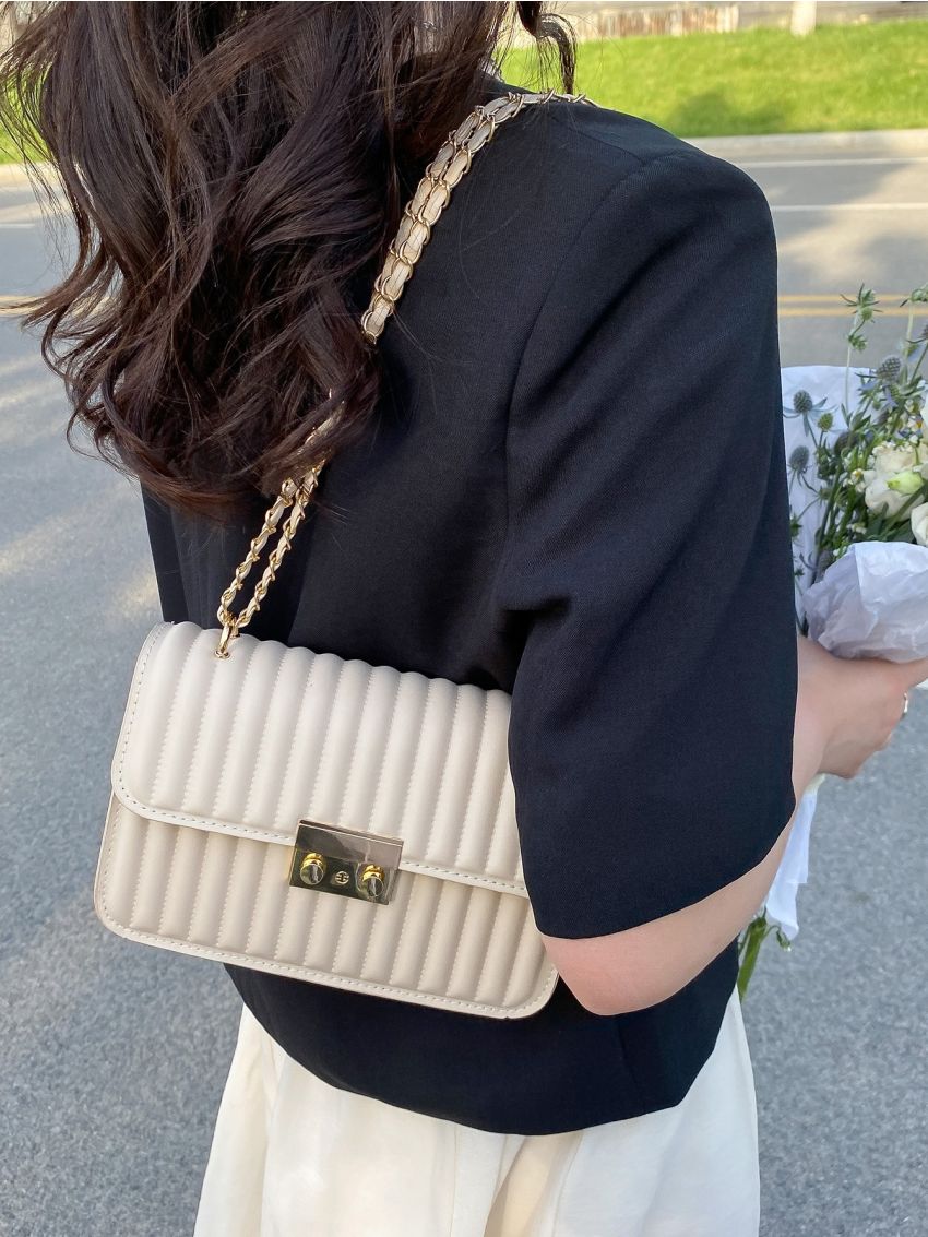 Women Square Bag Flap Chain PU Fashionable