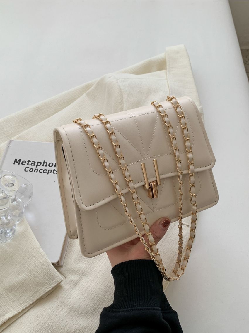 Mini Square Bag Quilted Chain Strap Flap