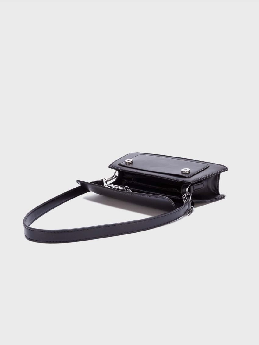 Metal & Chain Decor Baguette Bag Fashionable