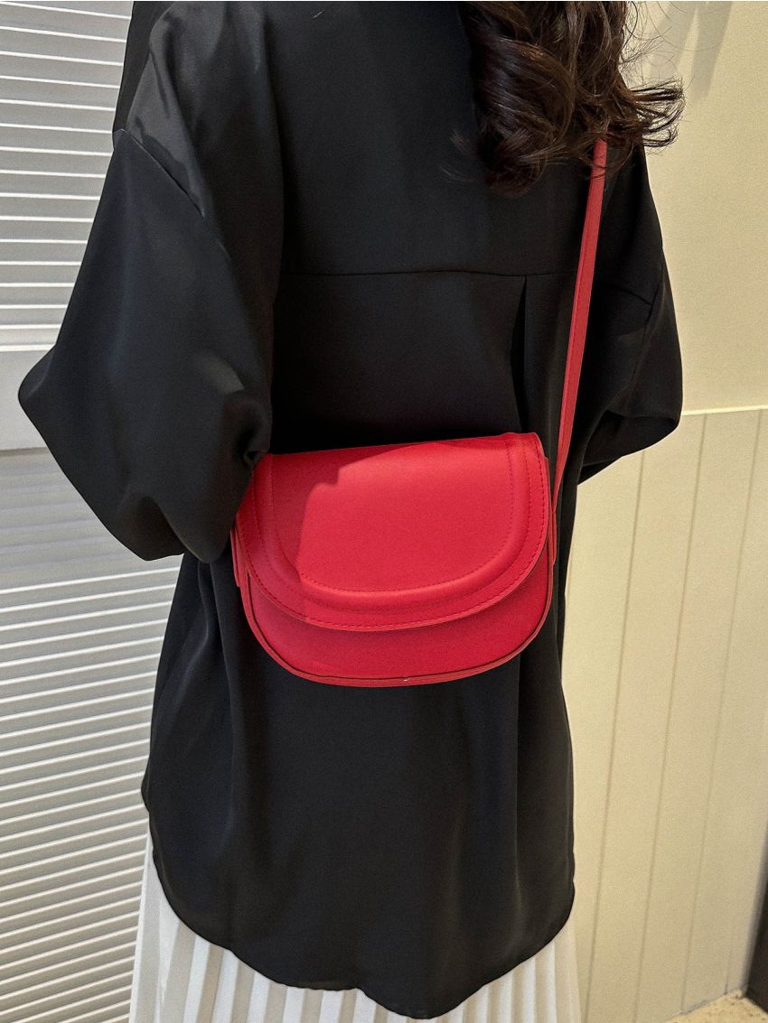 Mini Flap Saddle Bag Neon Red