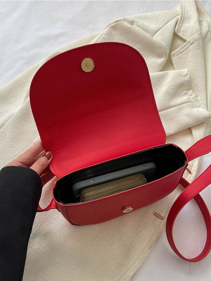 Mini Flap Saddle Bag Neon Red