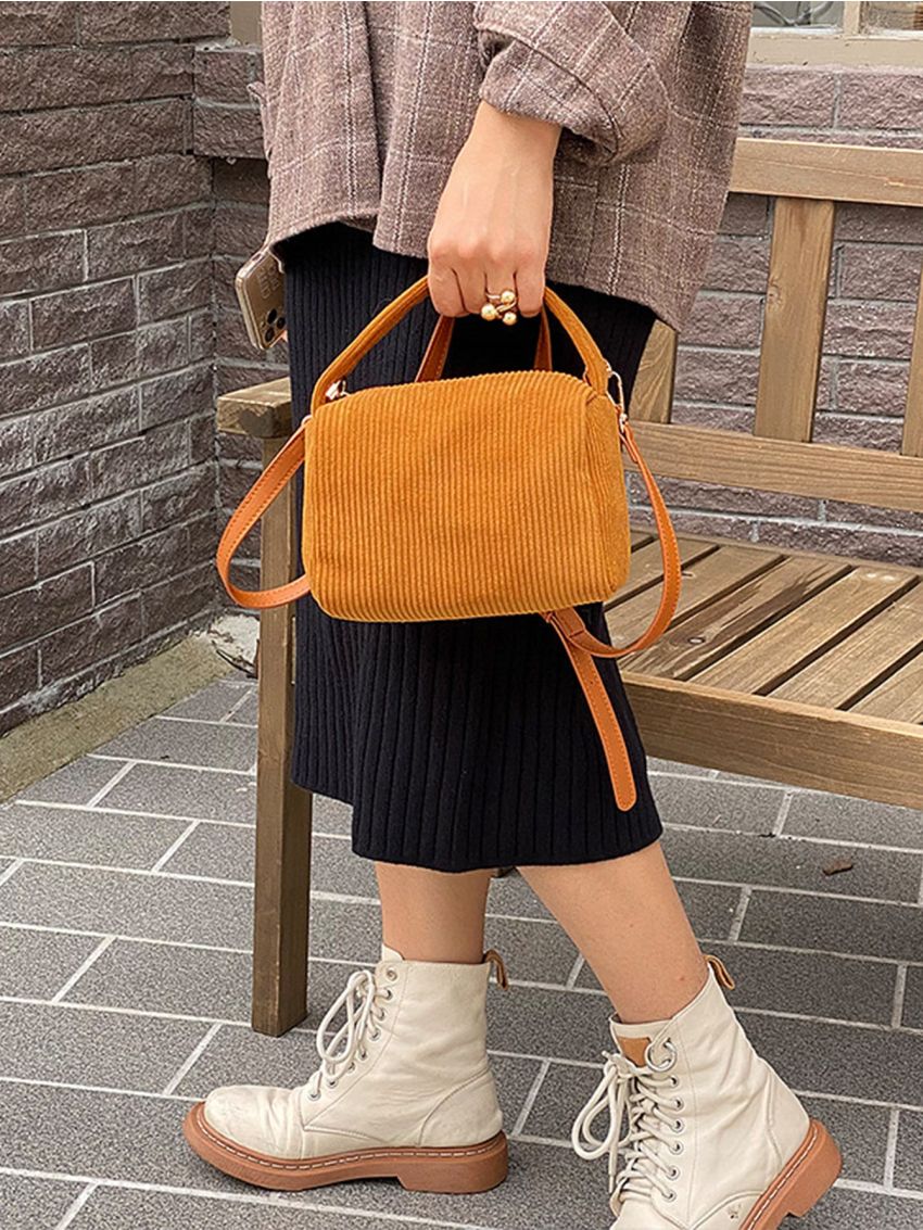 Minimalist Square Bag Mini Corduroy