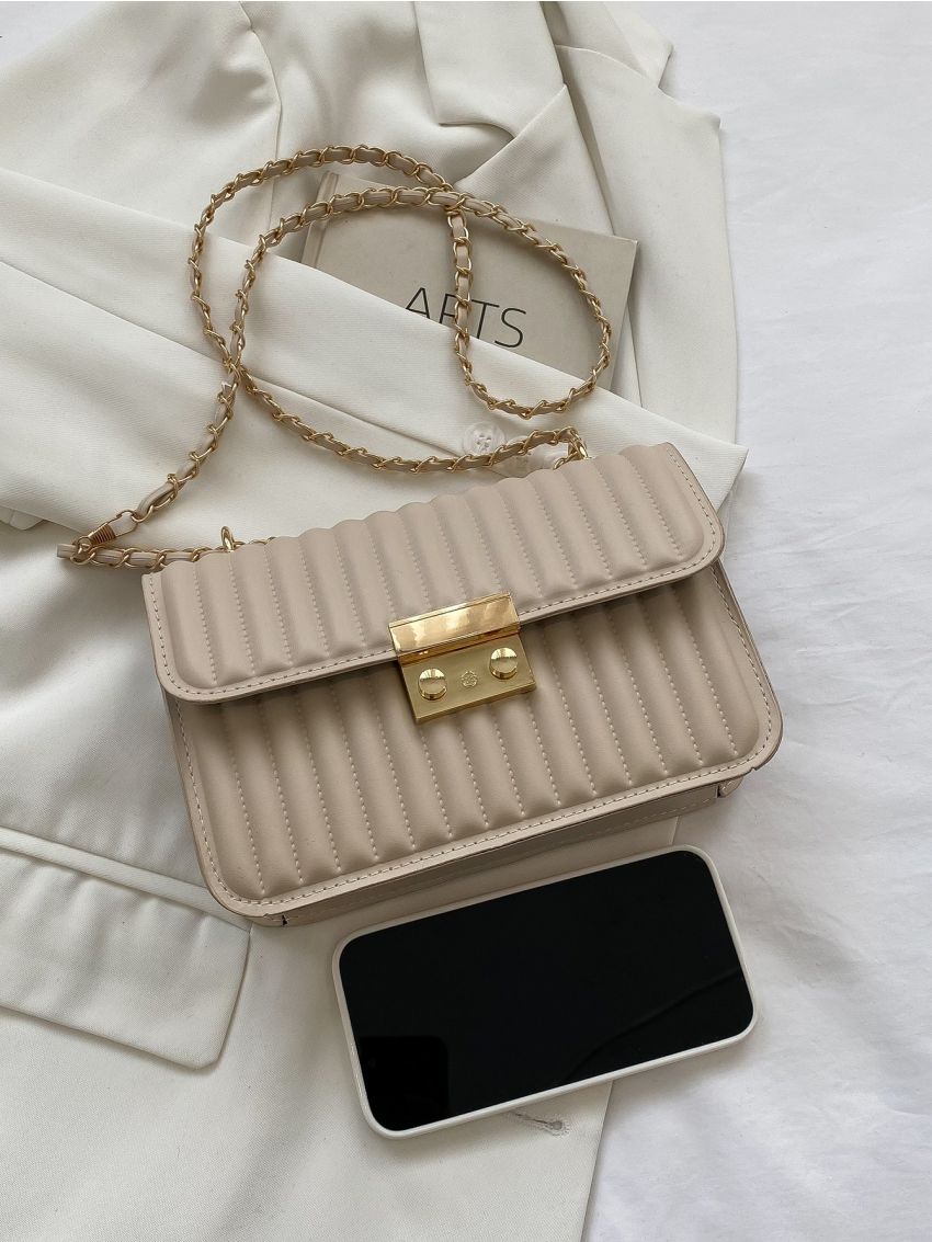 Women Square Bag Flap Chain PU Fashionable