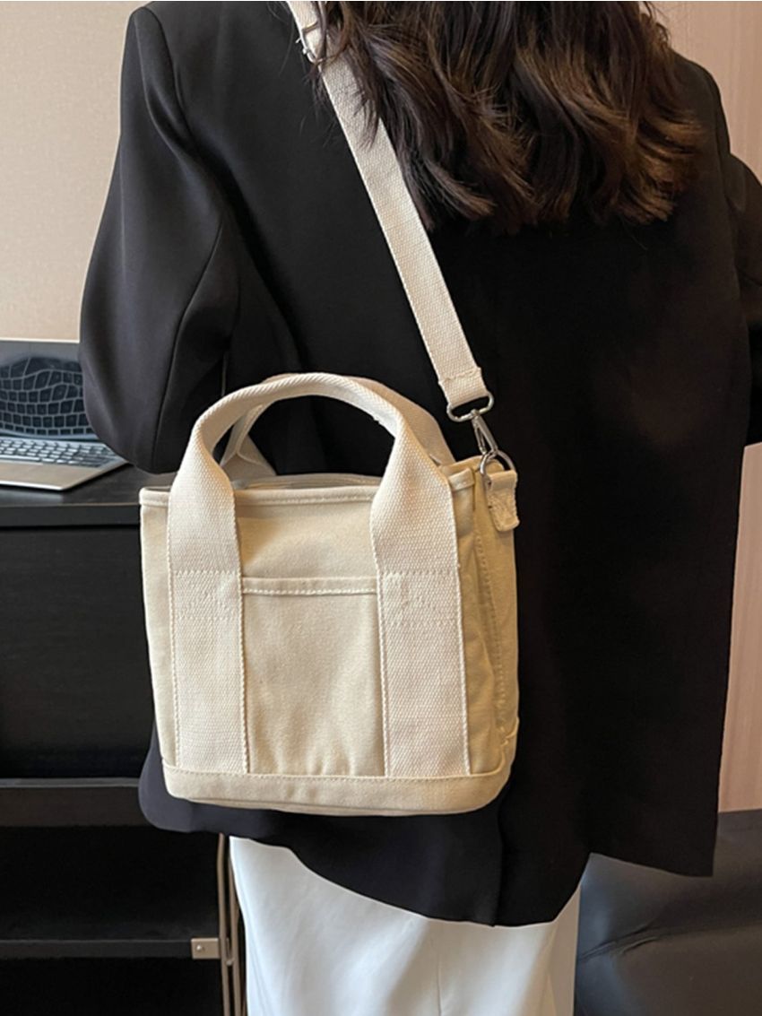 Colorblock Square Bag Small Double Handle Unisex