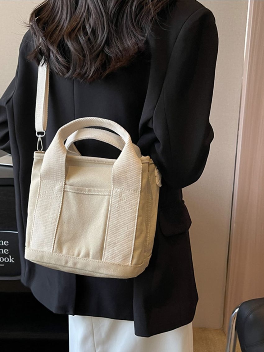 Colorblock Square Bag Small Double Handle Unisex