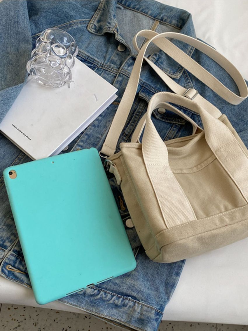 Colorblock Square Bag Small Double Handle Unisex