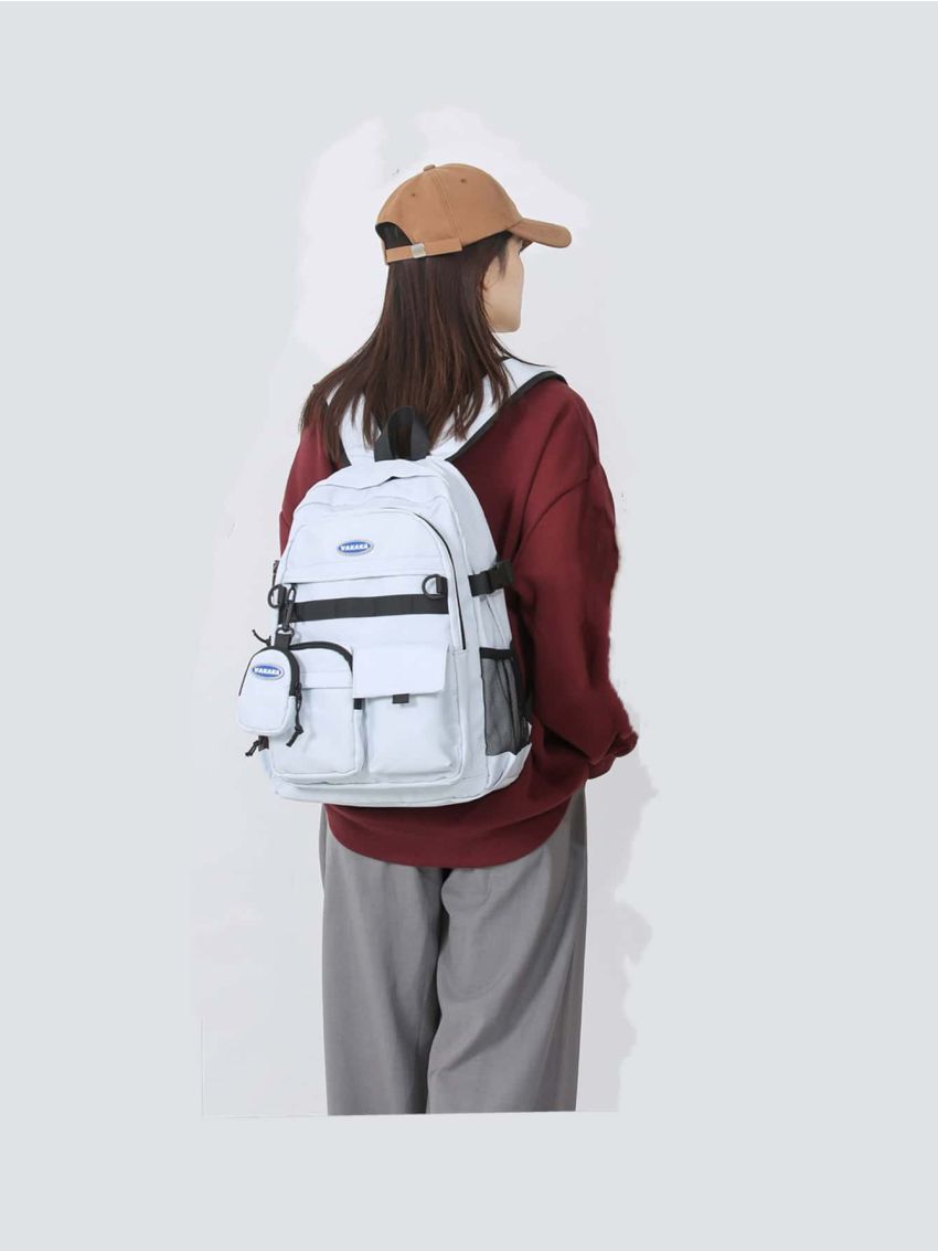 Letter Graphic Classic Backpack With Coin Purse Nylon For School