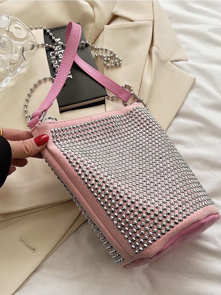 Mini Studded Decor Bucket Bag Fashion
