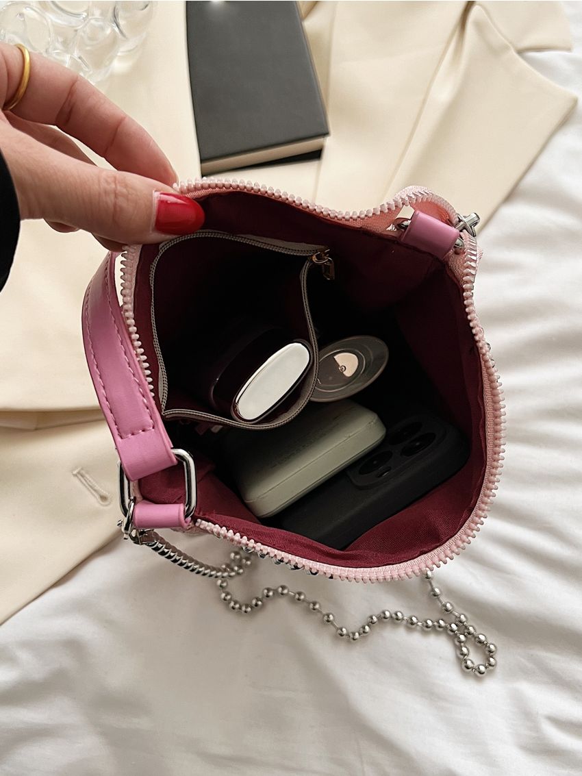 Mini Studded Decor Bucket Bag Fashion