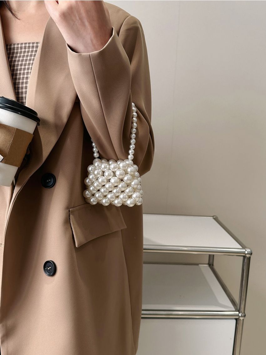 Mini Shoulder Bag Faux Pearl Beaded Fashionable