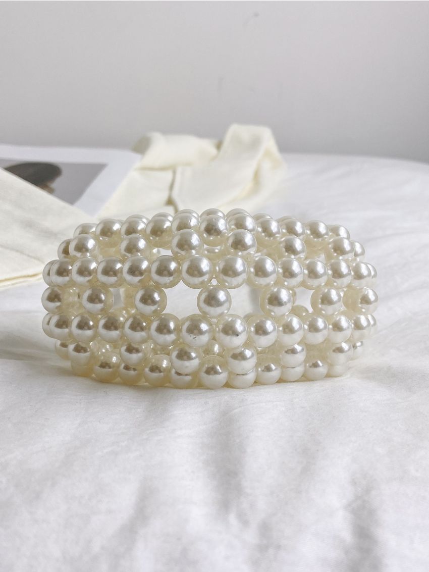 Mini Shoulder Bag Faux Pearl Beaded Fashionable