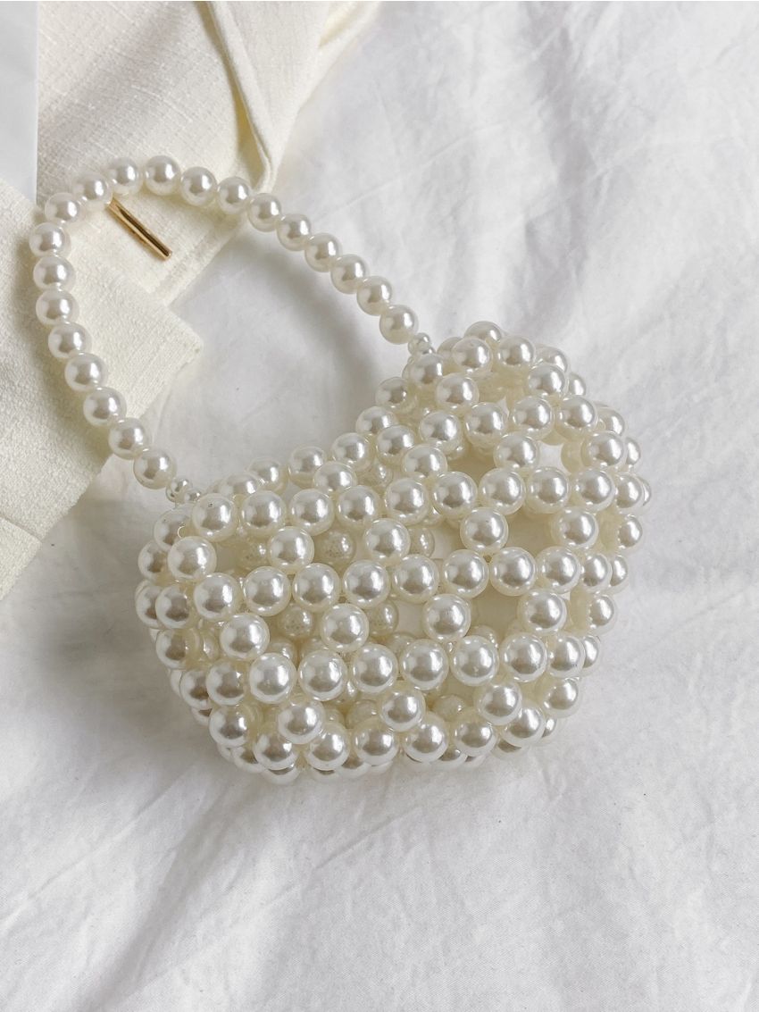 Mini Shoulder Bag Faux Pearl Beaded Fashionable