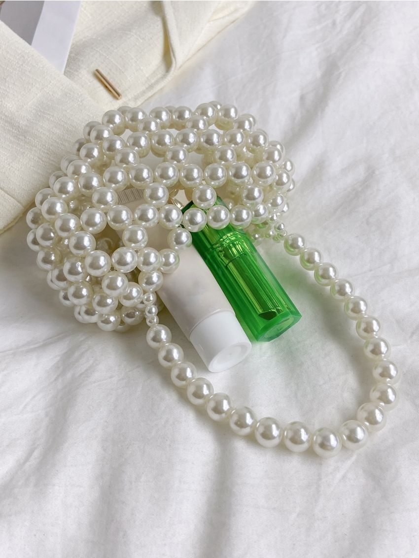 Mini Shoulder Bag Faux Pearl Beaded Fashionable