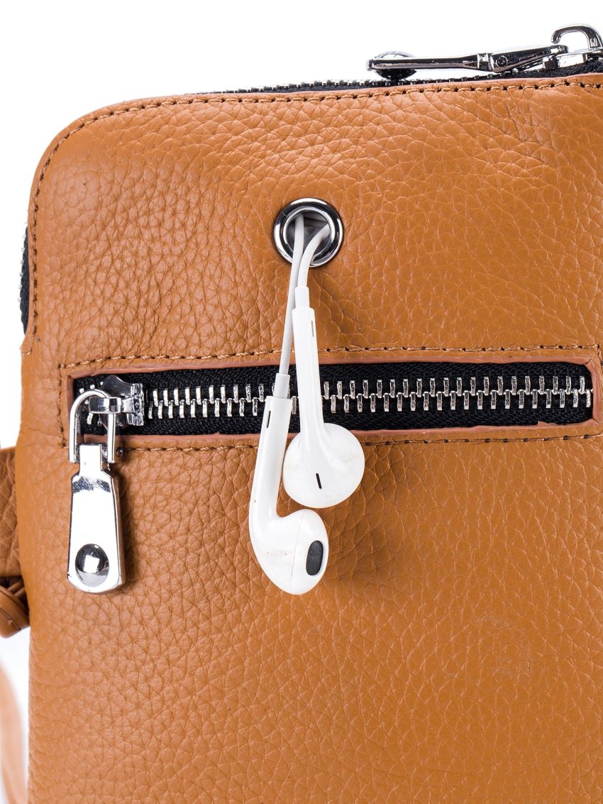 Solid Color Phone Wallet Litchi Embossed With Zipper Genuine Leather Casual