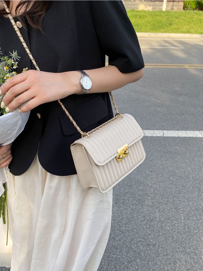 Women Square Bag Flap Chain PU Fashionable