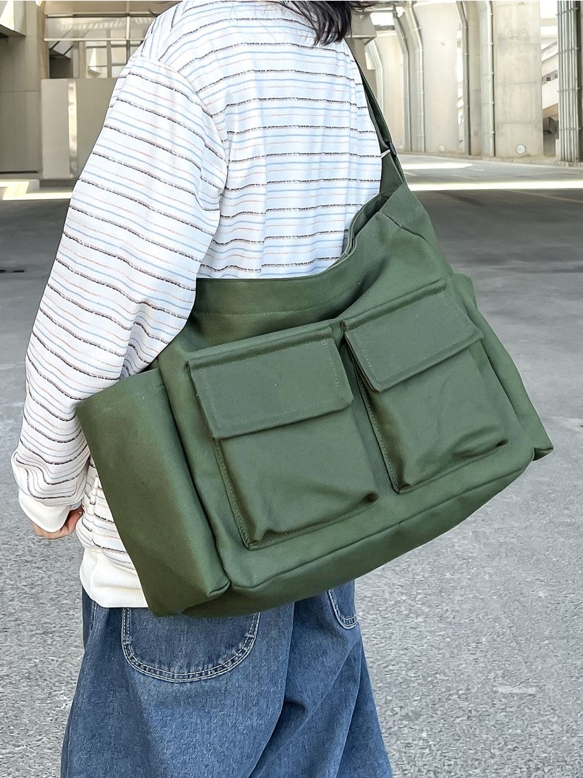 Pocket Front Hobo Bag Oversized