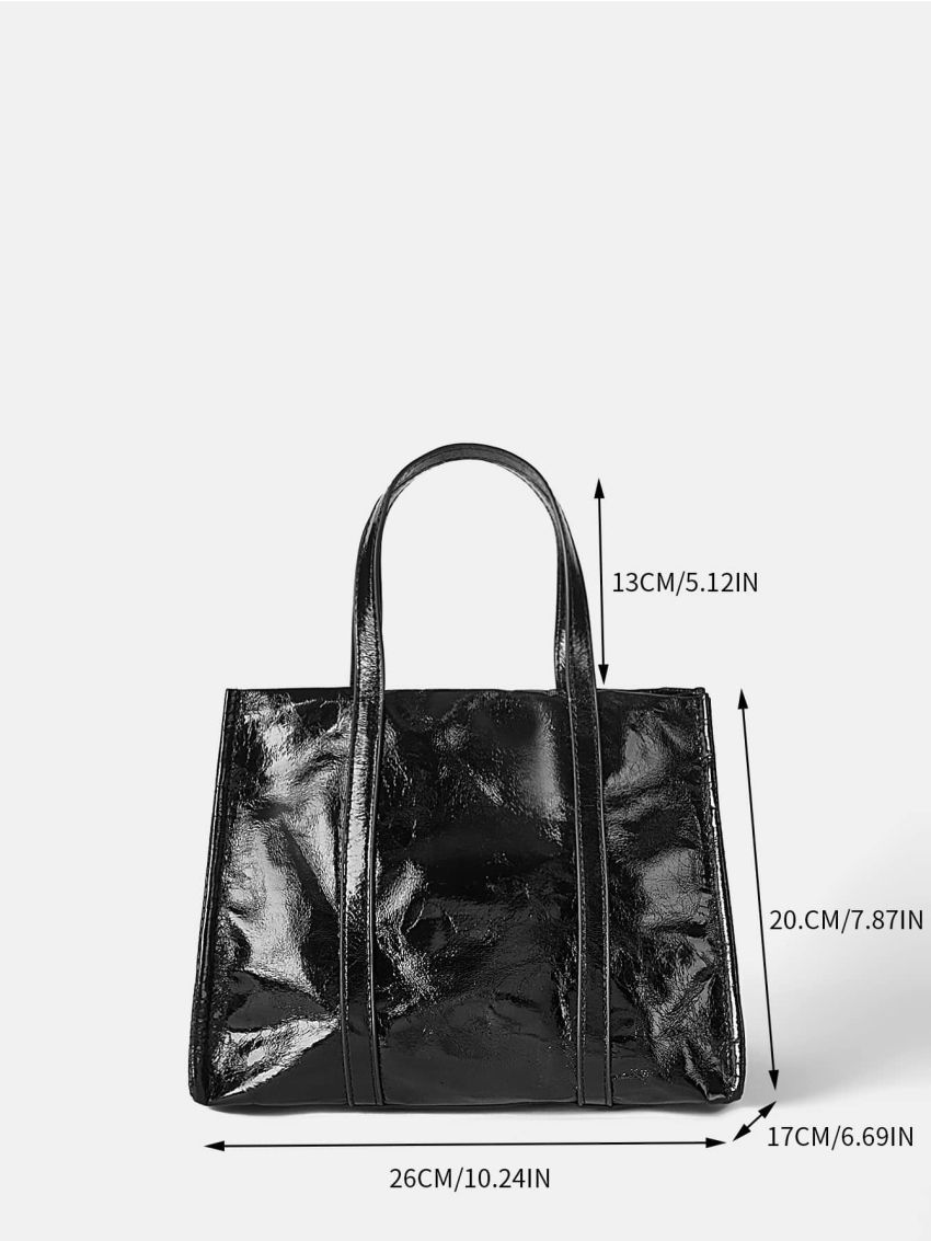 Medium Square Bag Minimalist Solid Color Double Handle