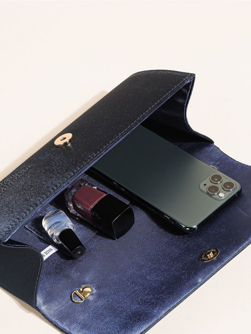 Flap Evening Bag Rhinestone Decor Glamorous