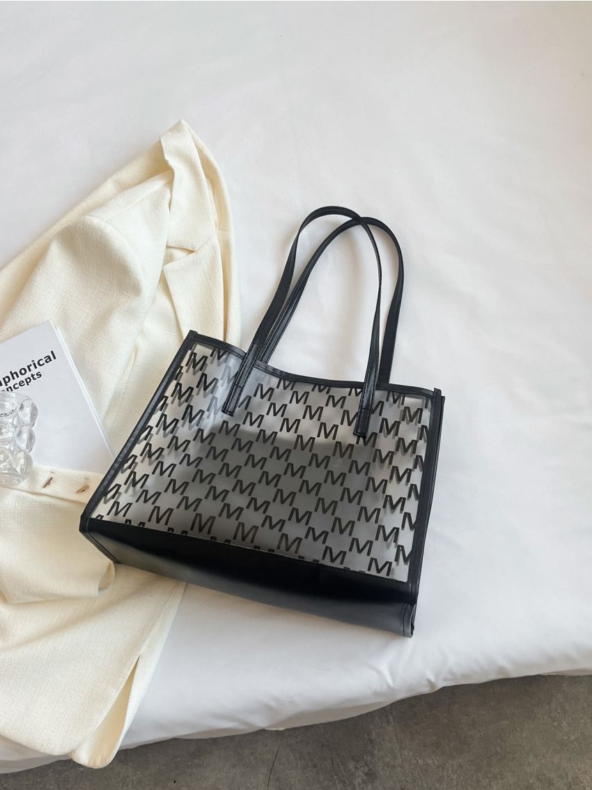 Clear Beach Bag Letter Graphic PVC