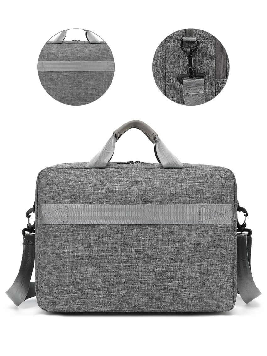 Zip Front Briefcase Oversized Black For Work