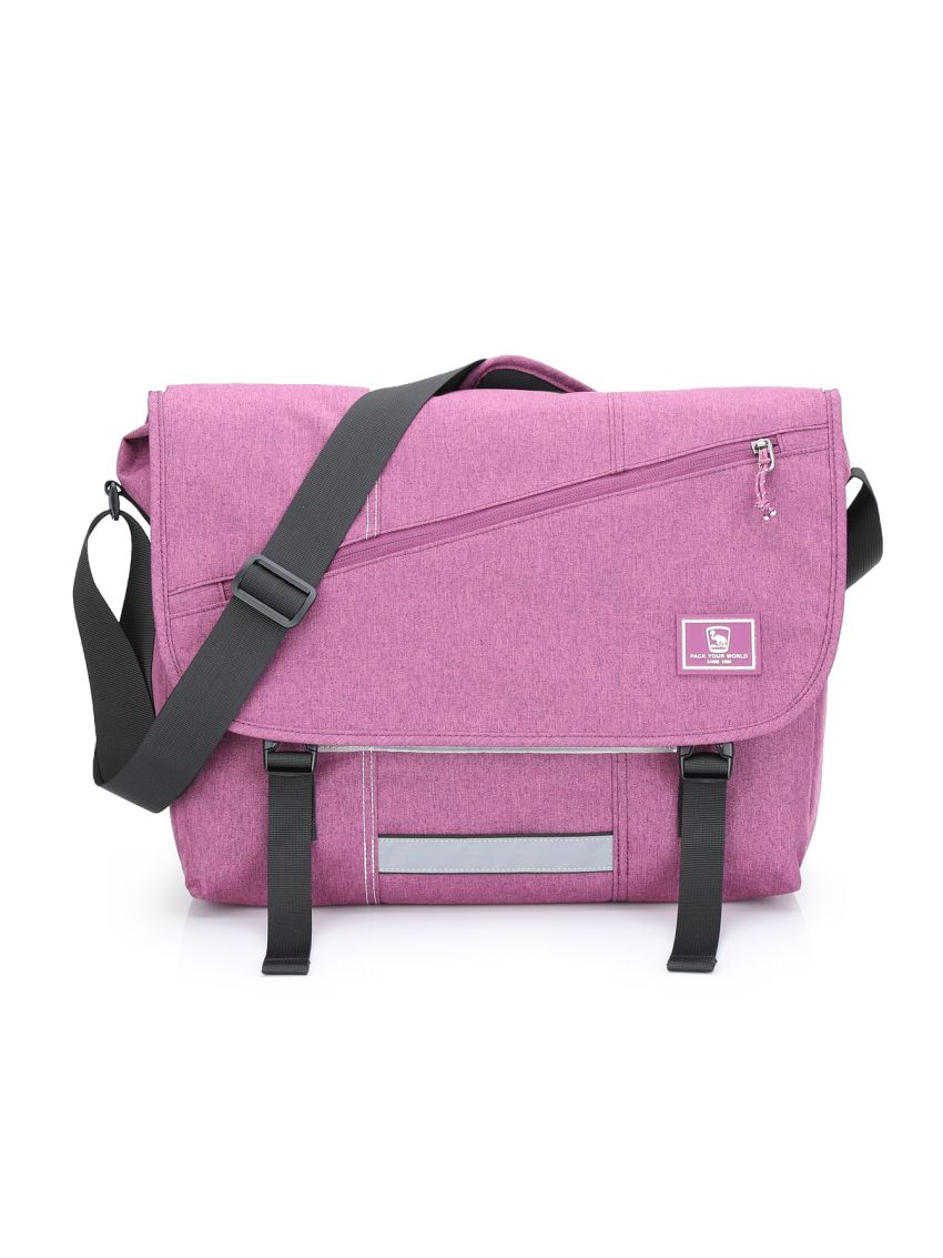 Women Purple Messenger Bag 14 Inch Laptop Shoulder Bag Student Casual Briefcase