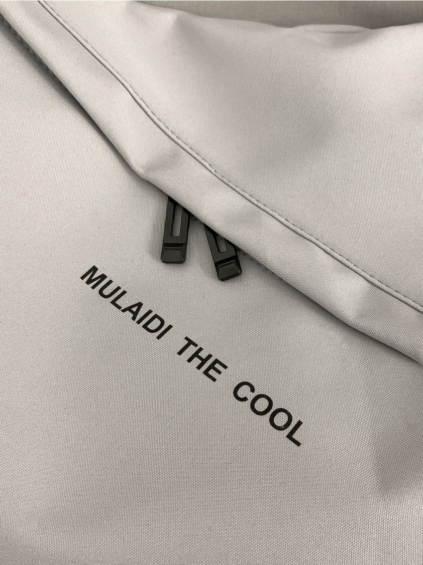 Letter Graphic Hobo Bag Oversized Gray