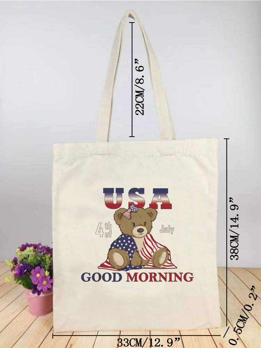 Cartoon Graphic Shopper Bag Small Preppy