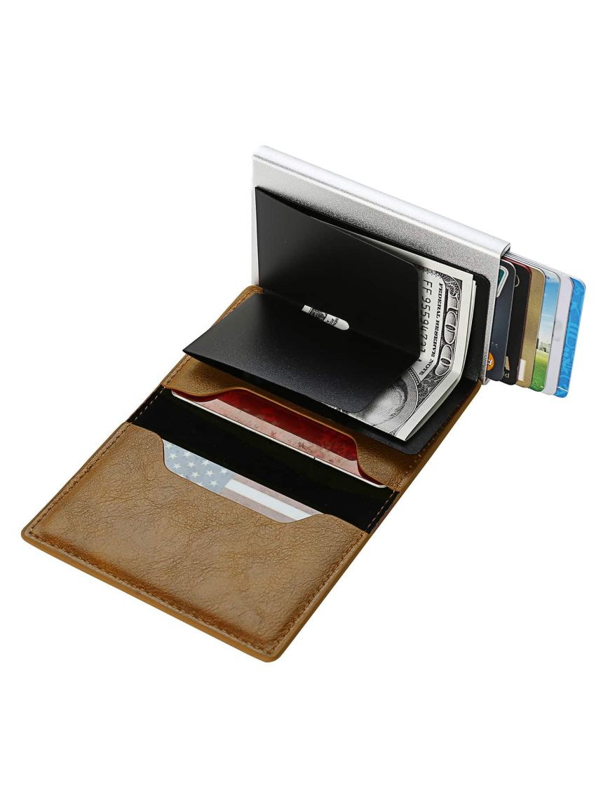 RFID Card Holder PU Brown