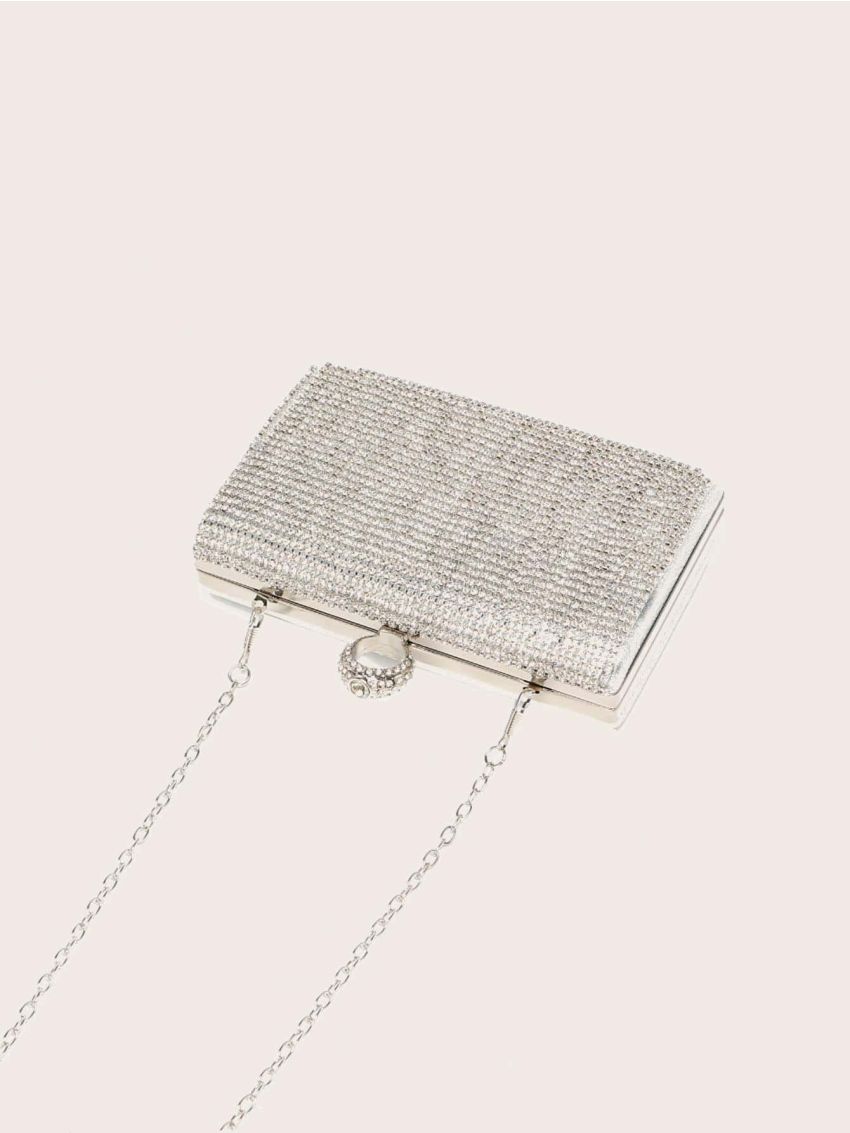 Mini Box Bag Rhinestone Decor Fringe Design For Prom
