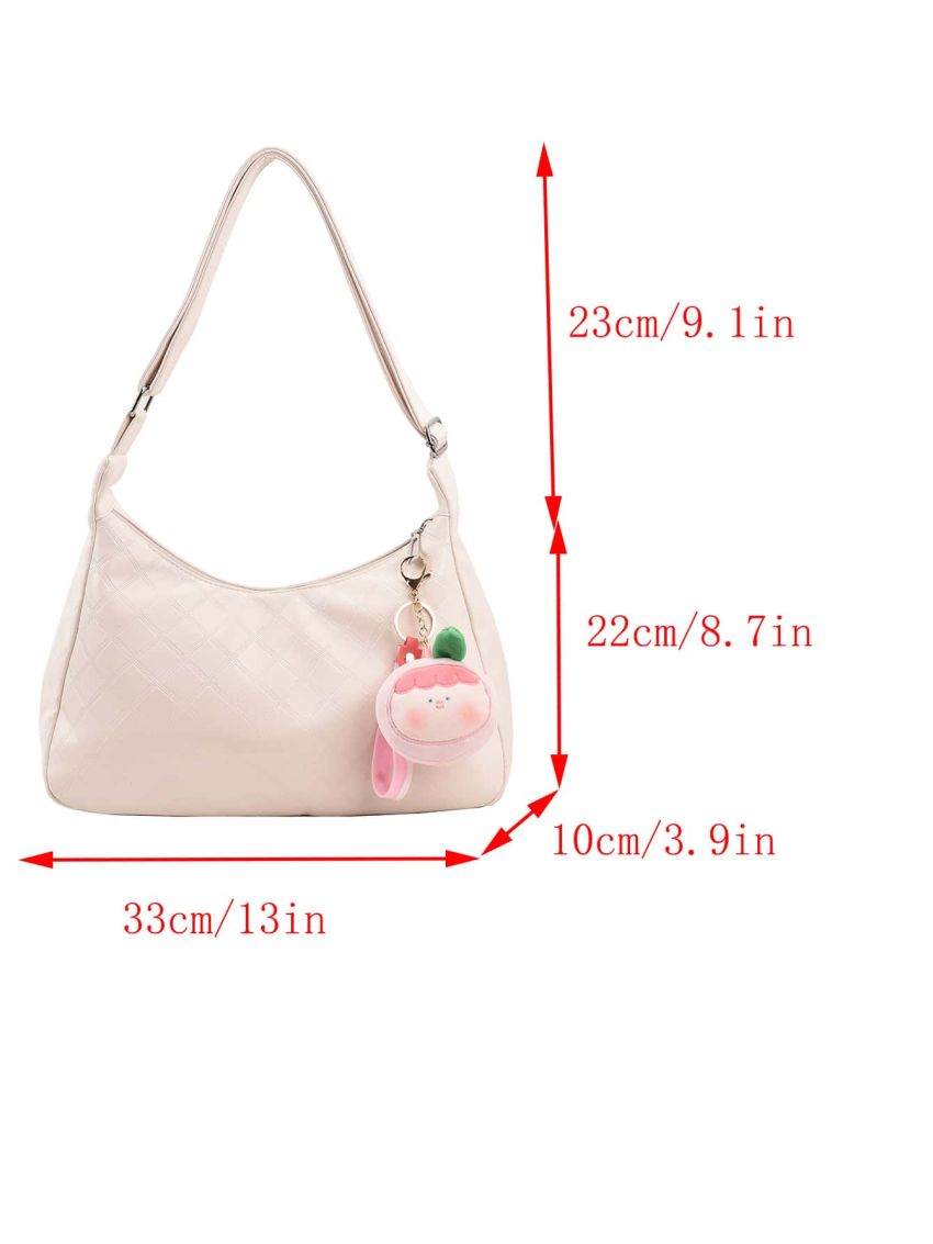 Medium Hobo Bag Geometric Pattern With Bag Charm