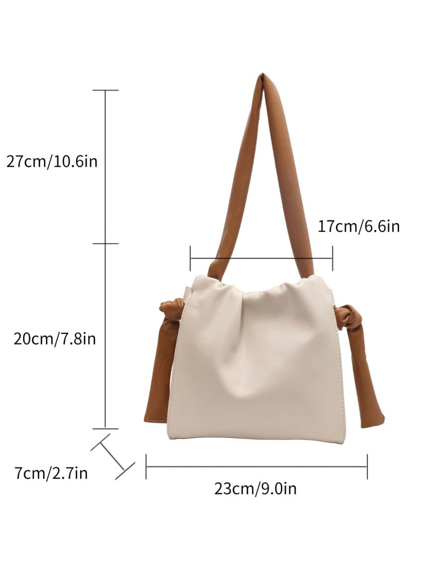 Minimalist Ruched Bag Small Brown