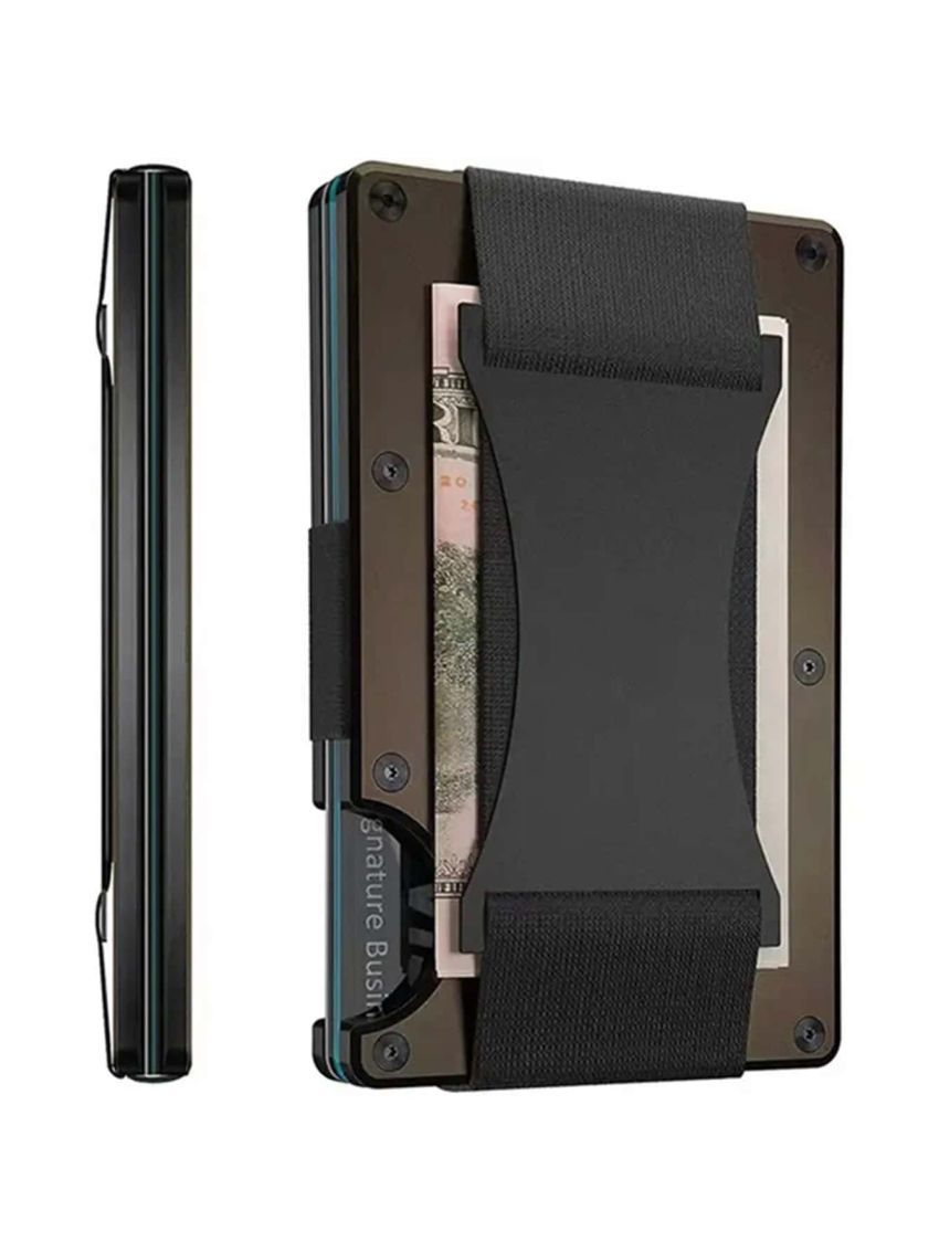 Minimalist Wallet For Men RFID Blocking Front Pocket Credit Card Holder Aluminum Metal Men's Wallet