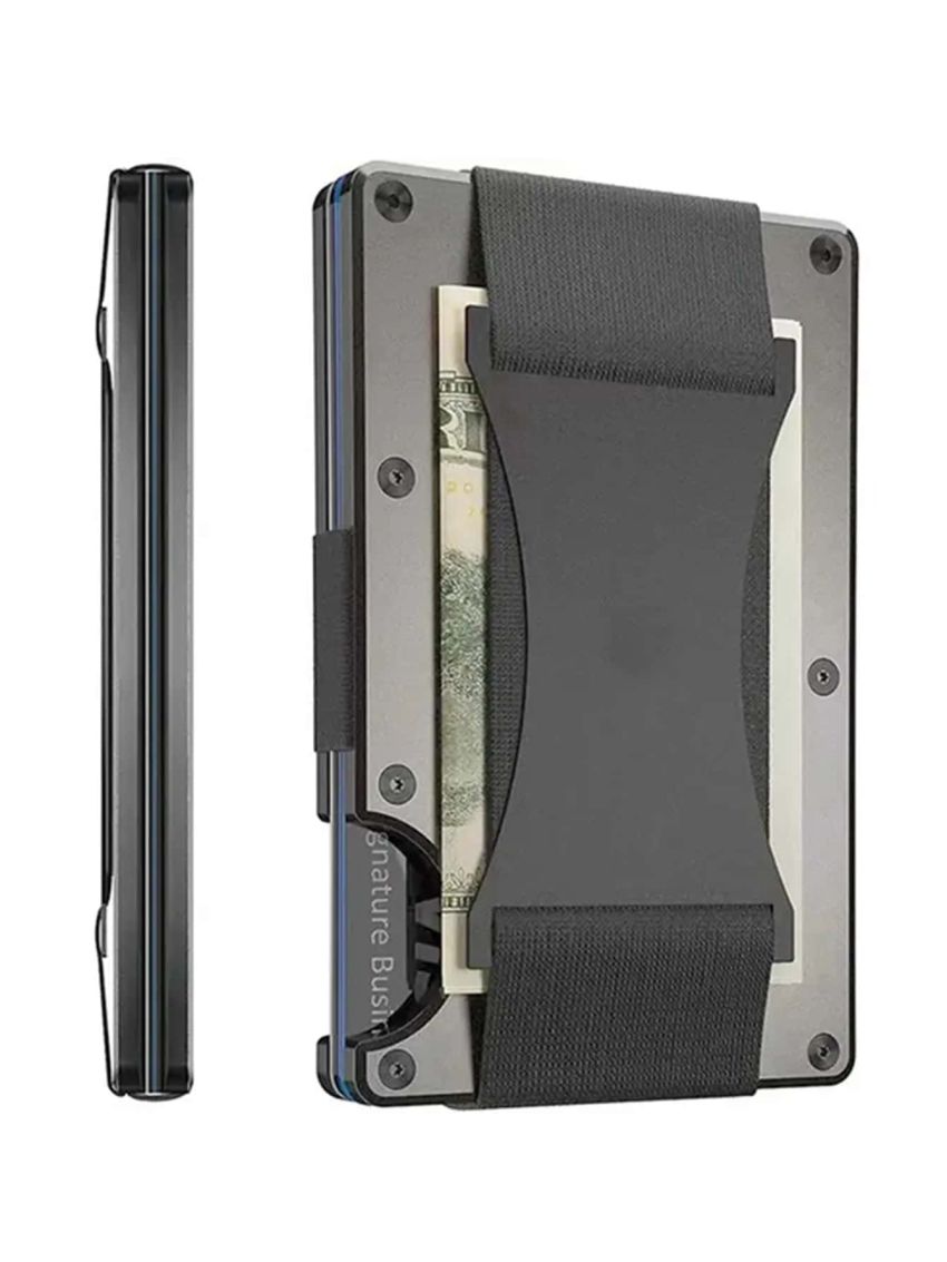 Minimalist Wallet For Men RFID Blocking Front Pocket Credit Card Holder Aluminum Metal Men's Wallet