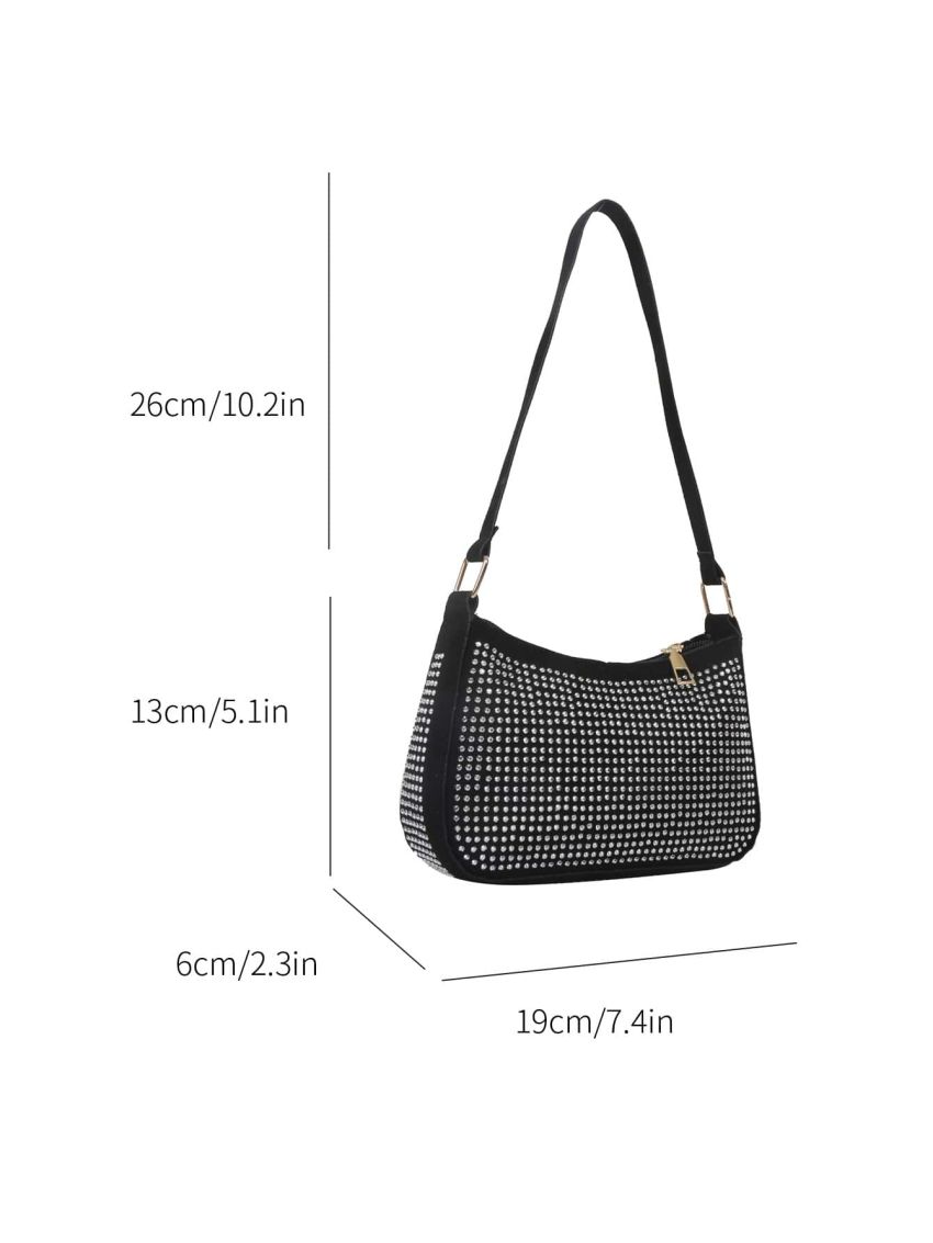 Studded Decor Hobo Bag Punk Style
