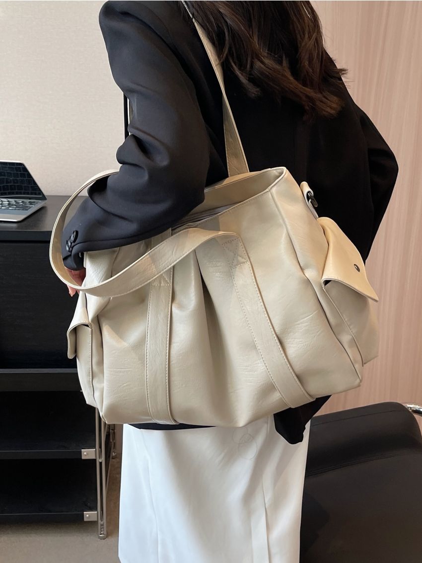 Medium Tote Bag Double Handle Solid Color