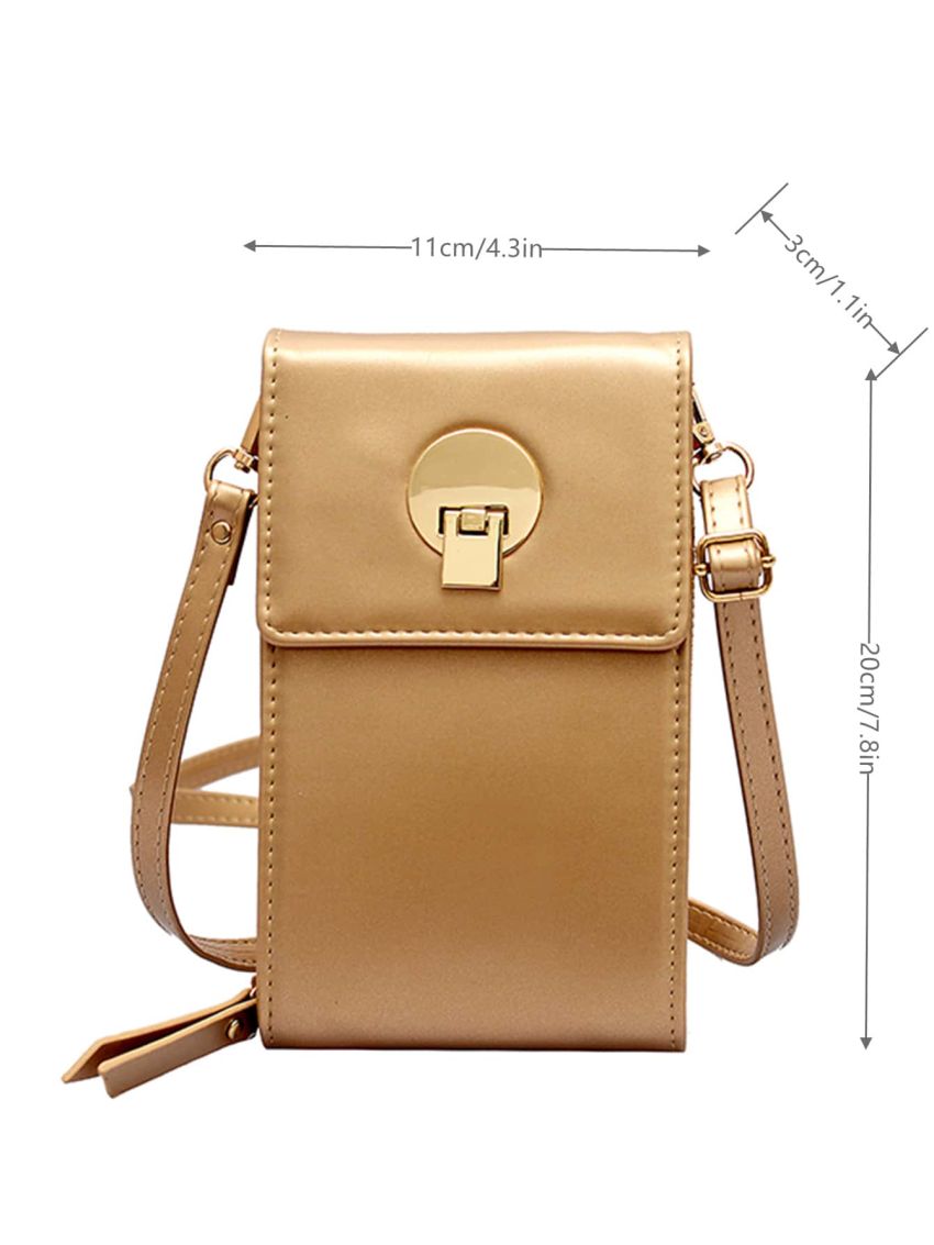 Metallic Metal Decor Phone Wallet