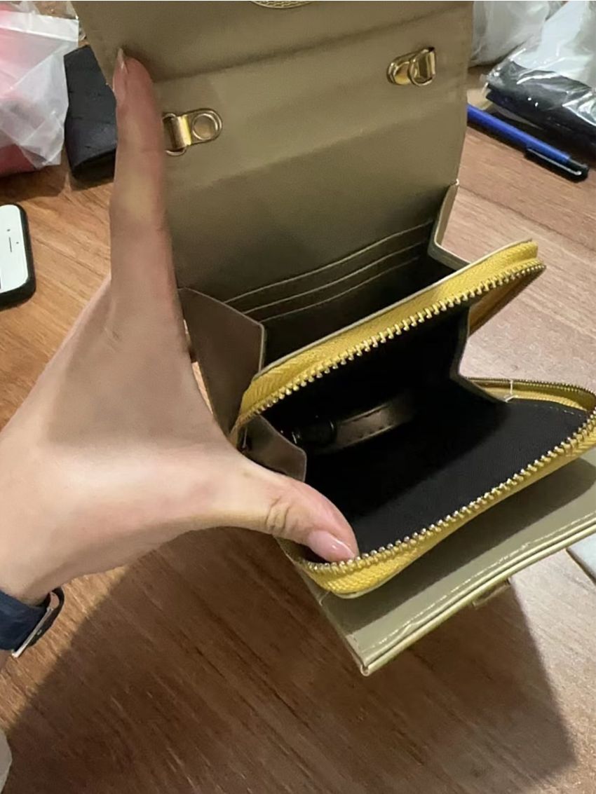 Metallic Metal Decor Phone Wallet