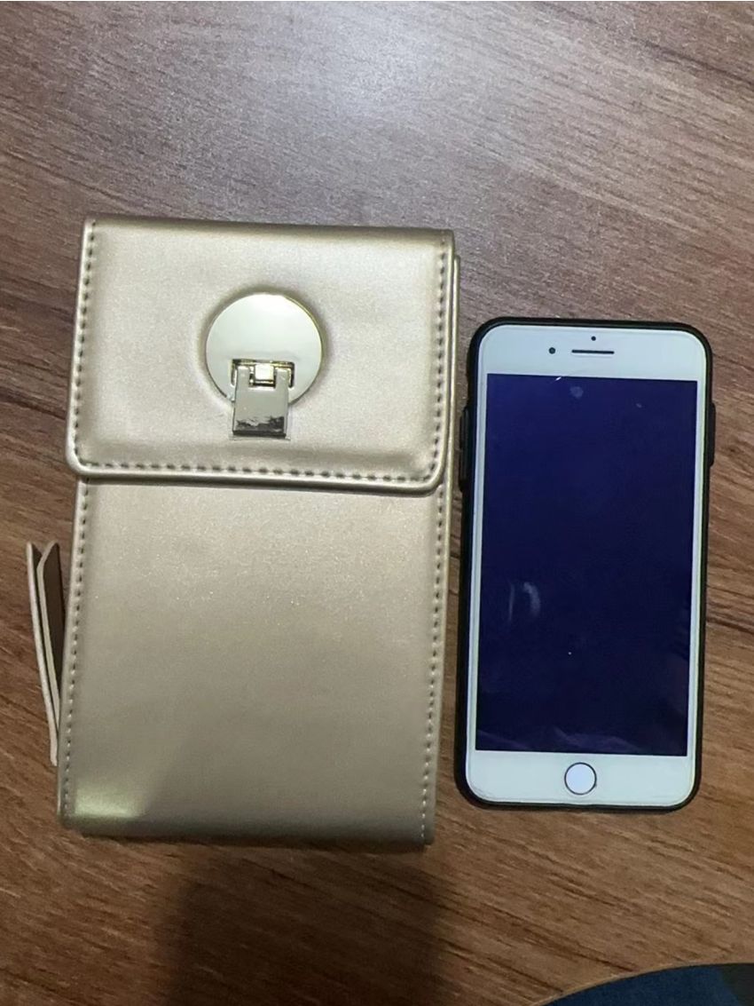 Metallic Metal Decor Phone Wallet