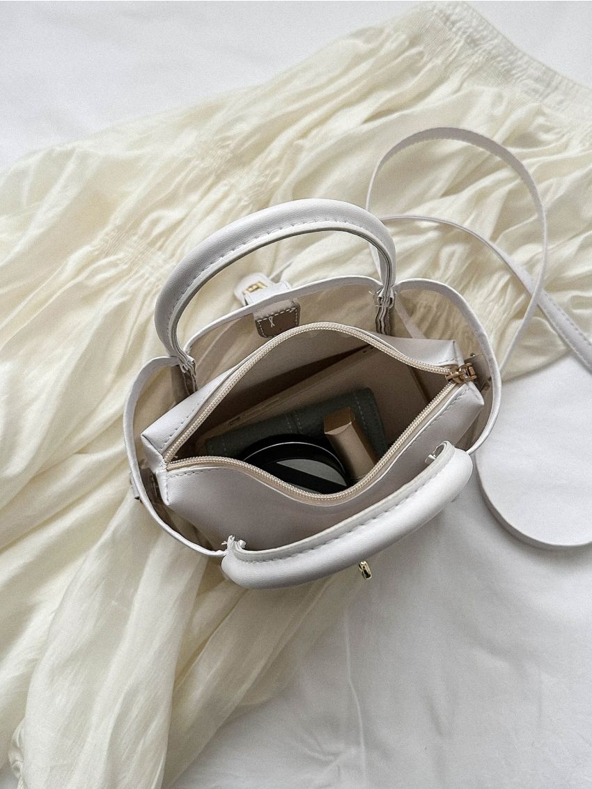 Mini Clear Square Bag PVC Contrast Binding With Inner Pouch